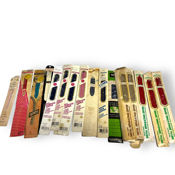 40 Lot VTG Assorted Neckline Jeans Jacket Sewing Zippers | J&P Coats Talon YKK - Picture 4 of 9